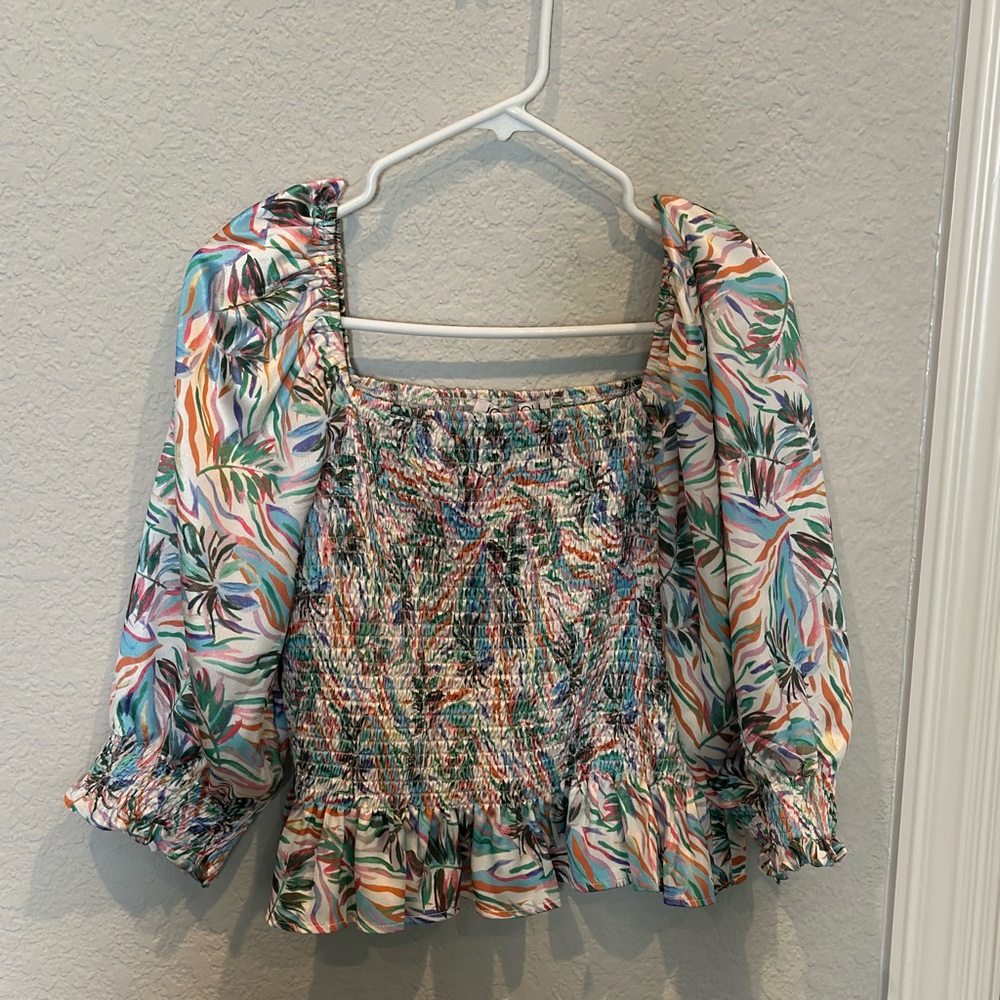BKE Multicolor Smocked Blouse